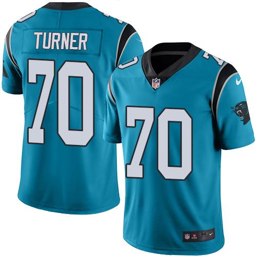 Nike Panthers #70 Trai Turner Blue Youth Stitched NFL Limited Rush Jersey